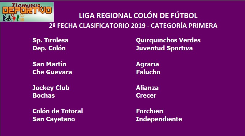 CLASIFICATORIO 2019 fecha 2