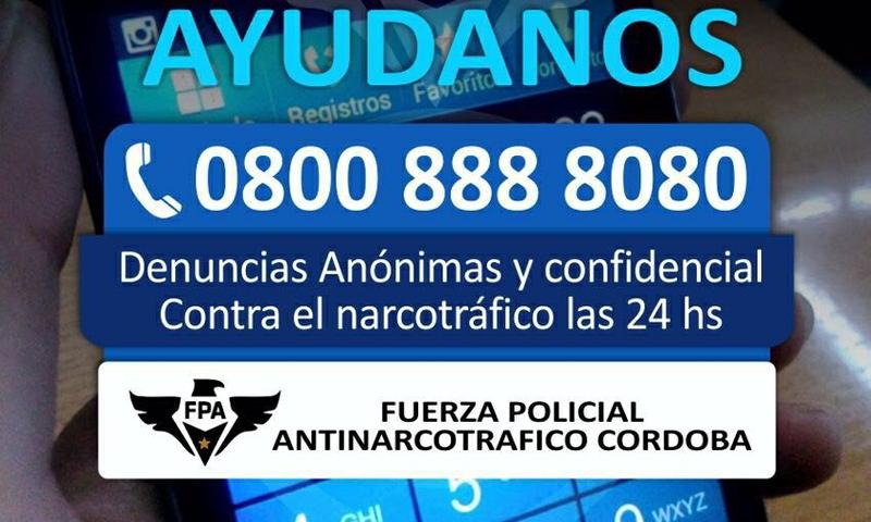 0 800 para denunciar venta de droga