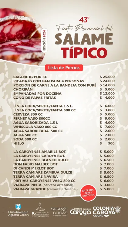 FIESTA DEL SALAME - LISTA DE PRECIOS (1)